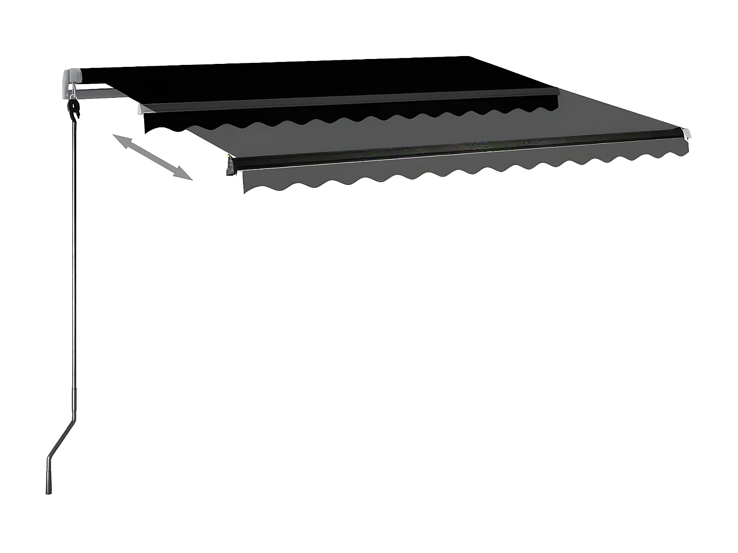 Toldo automático a pie 300x250 Antracita