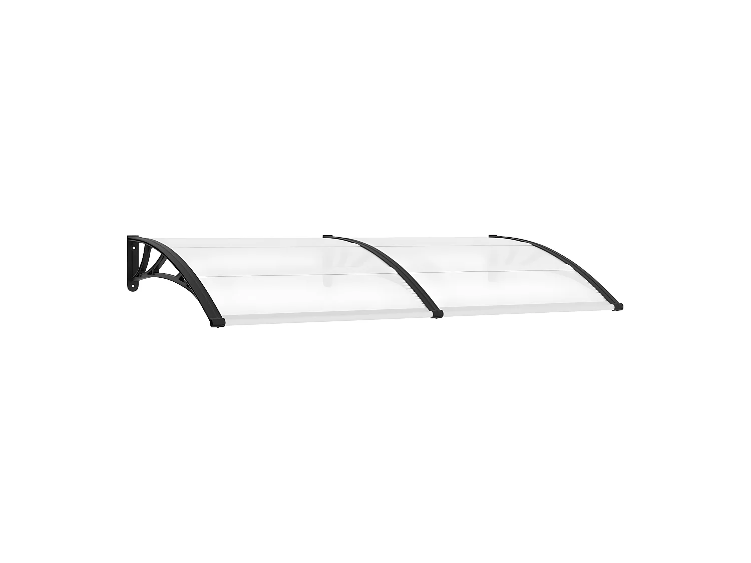 Auvent de porte Noir et transparent 200x80 PC