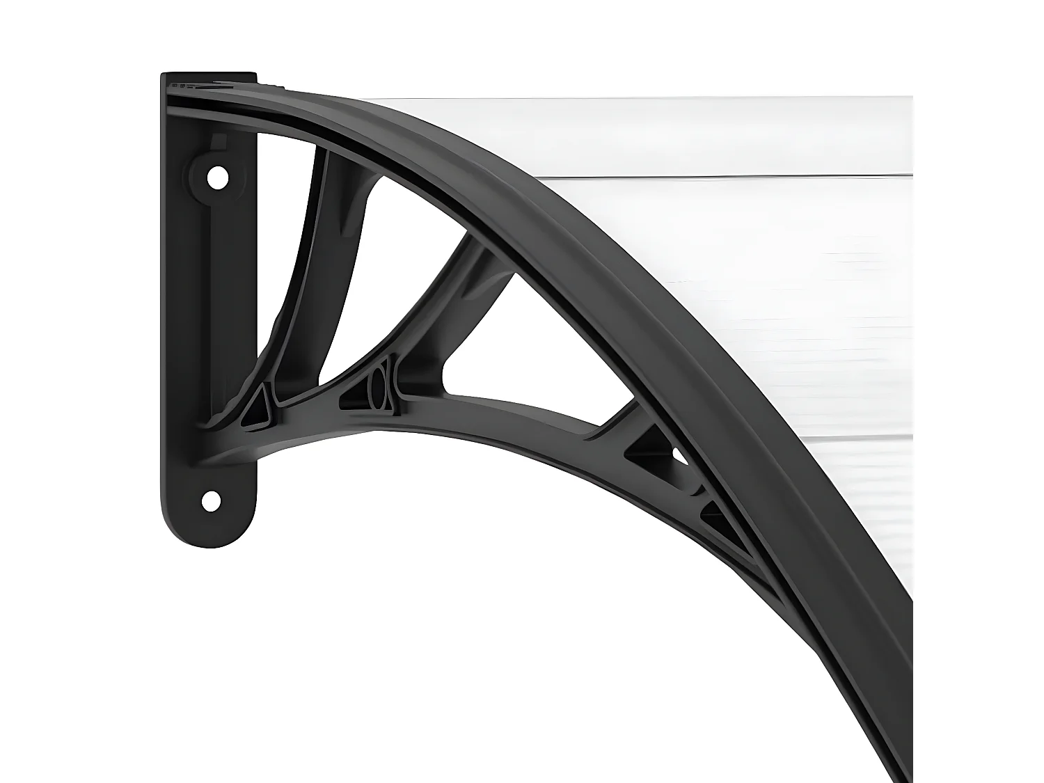 Auvent de porte Noir et transparent 200x80 PC