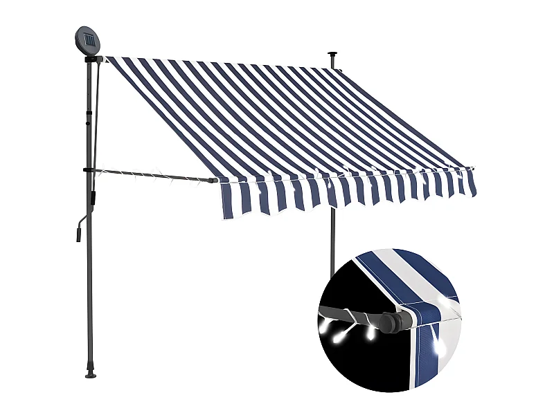 Toldo retrátil com LED 150 Azul e branco