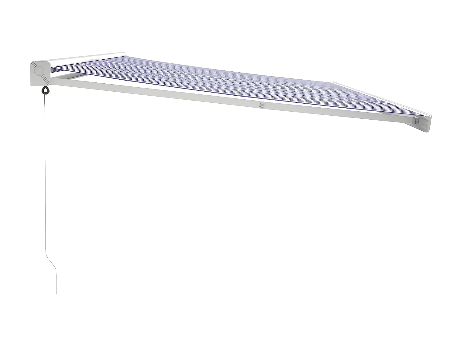 Auvent rétractable bleu et blanc 5x3 tissu et aluminium