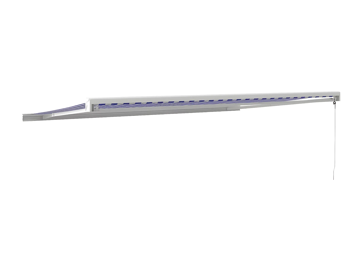 Auvent rétractable bleu et blanc 5x3 tissu et aluminium