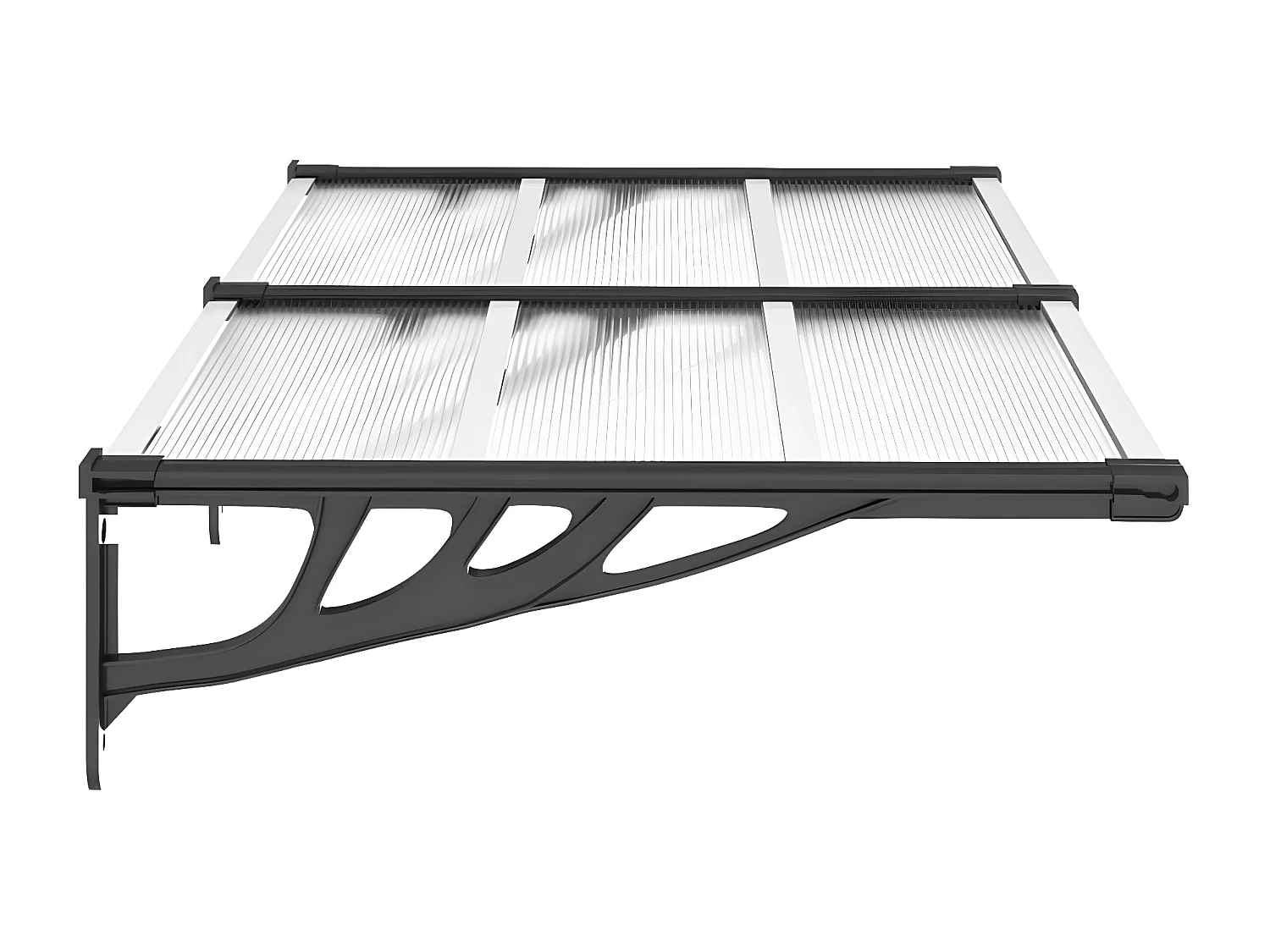 Auvent de porte Noir et transparent 152,5x90 Polycarbonate