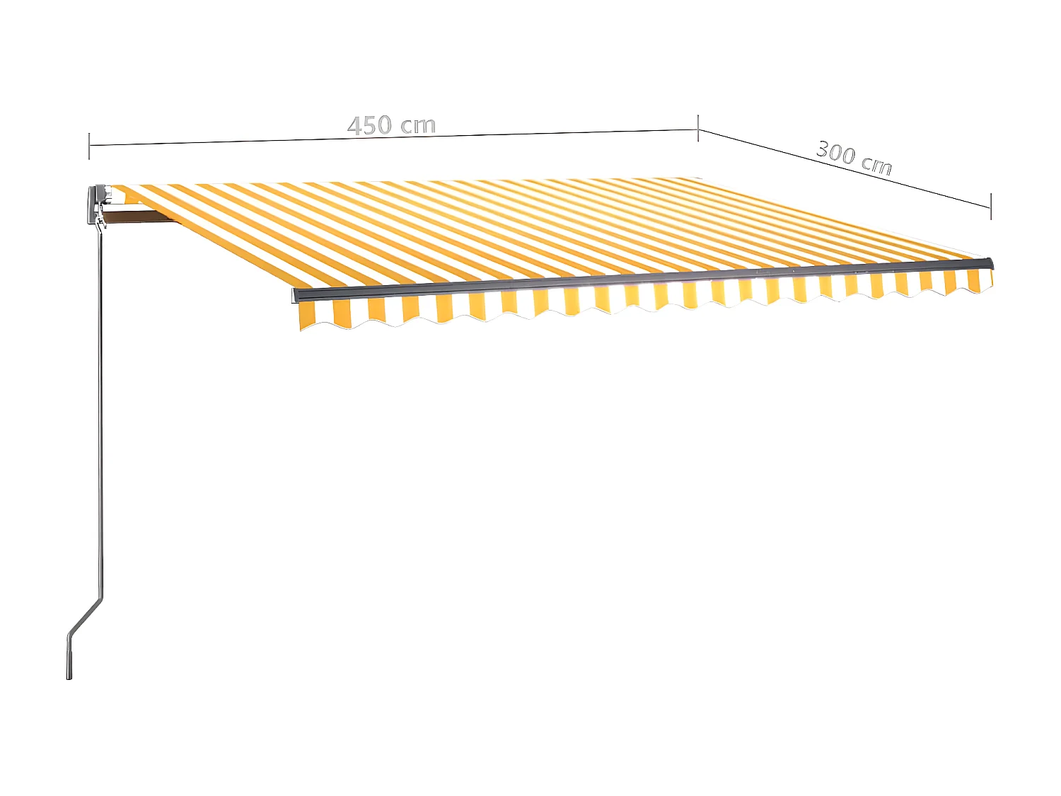 Auvent automatique sur pied 450x300 Jaune/Blanc