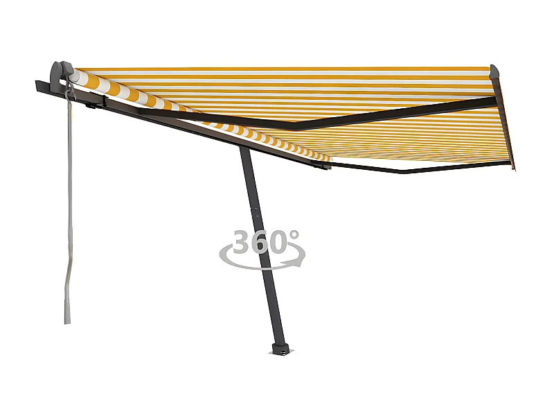 Auvent automatique sur pied 450x300 Jaune/Blanc