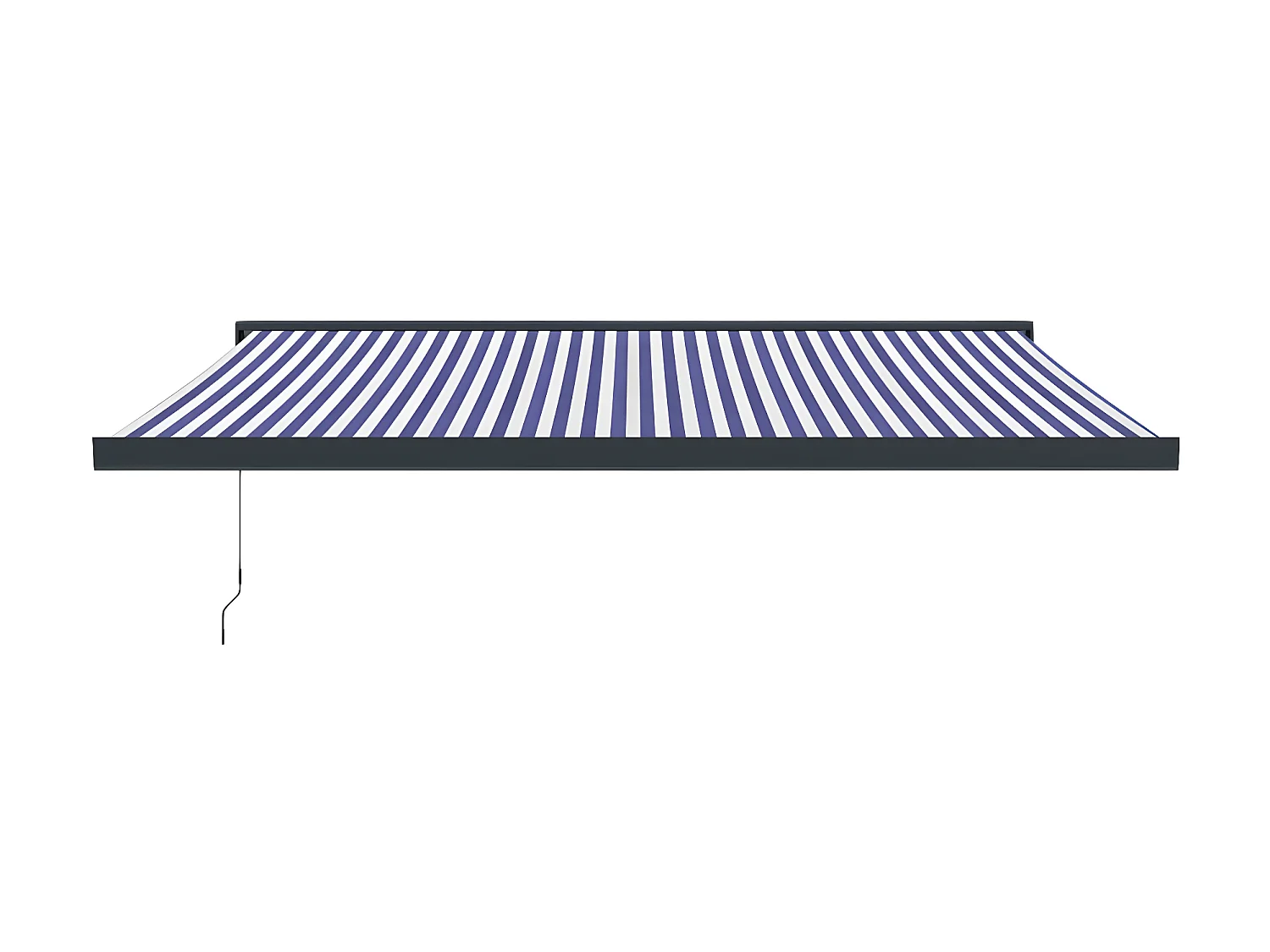 Blau-weiße einziehbare Markise aus 4x3 Stoff und Aluminium