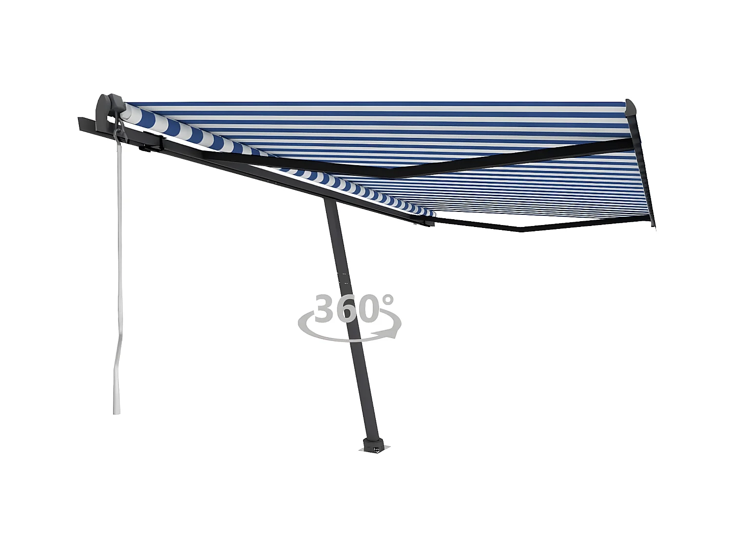 Auvent automatique sur pied 450x350 Bleu/Blanc
