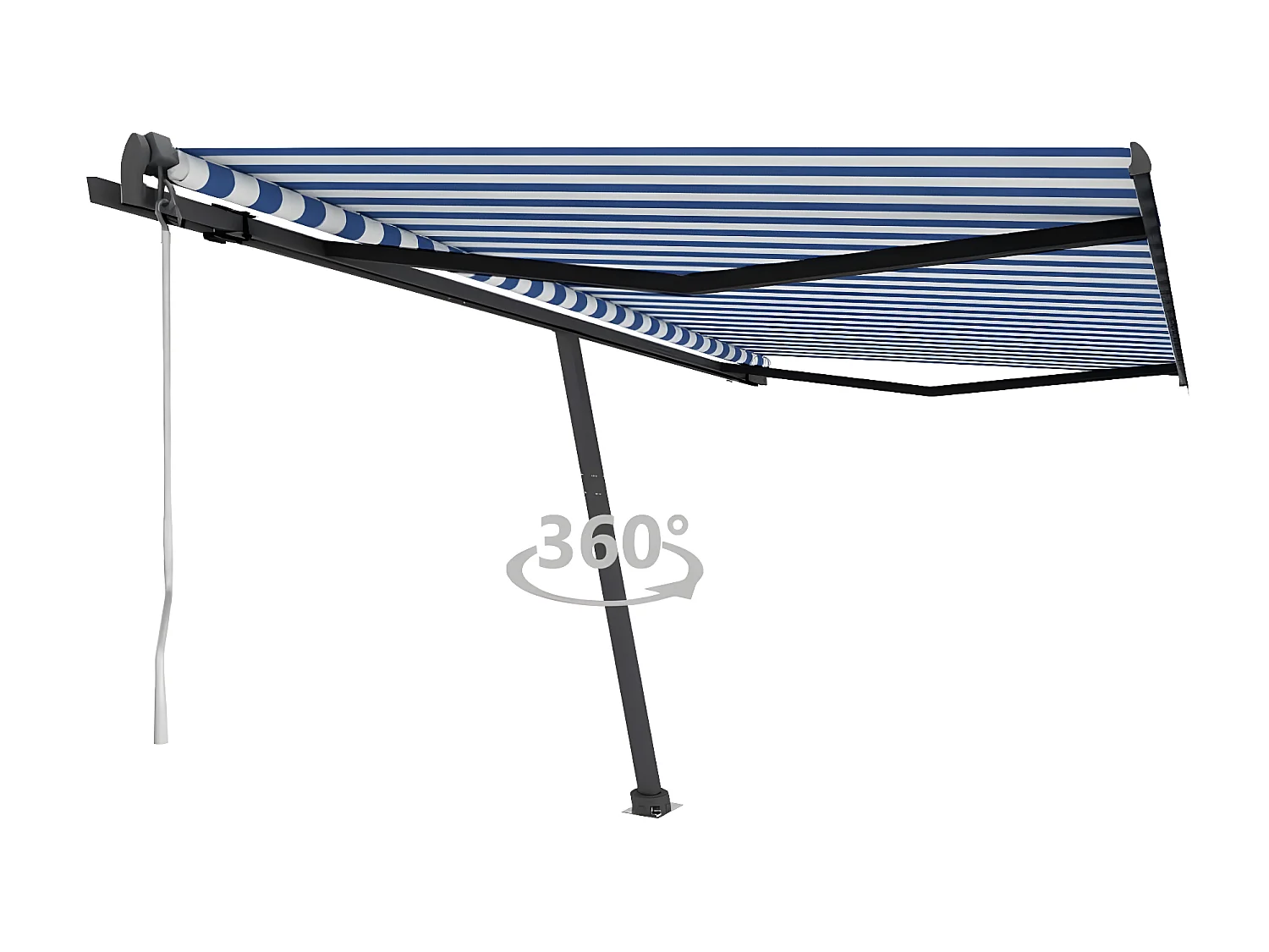 Auvent automatique sur pied 450x350 Bleu/Blanc