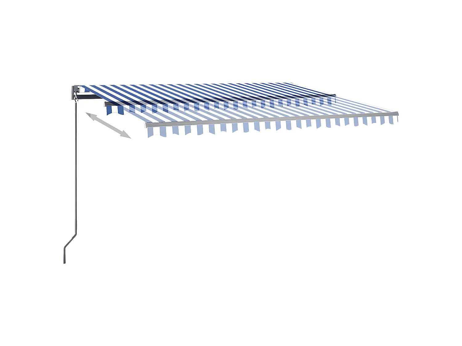 Auvent automatique sur pied 450x350 Bleu/Blanc