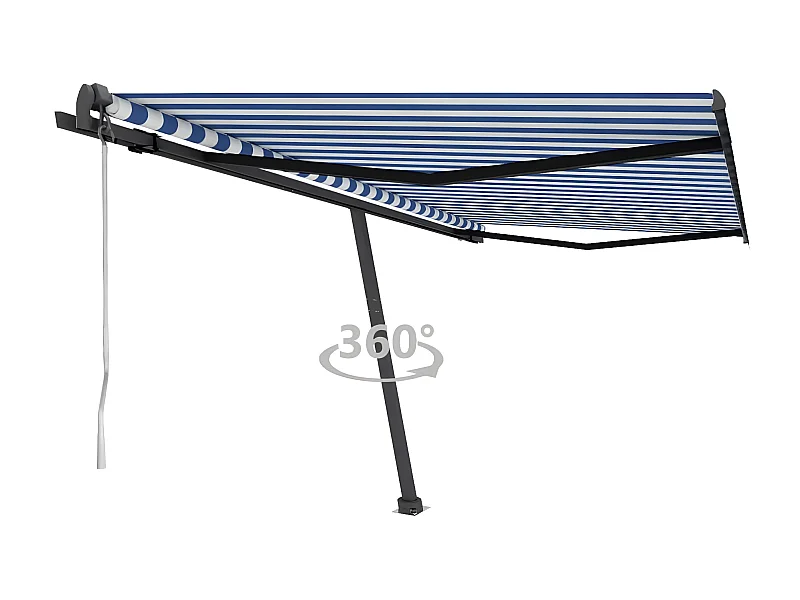 Auvent automatique sur pied 450x350 Bleu/Blanc