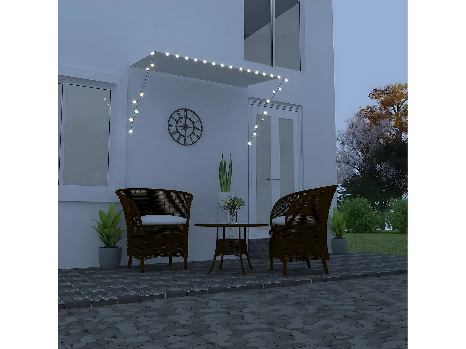 Tenda retrattile con LED 250x150 Crema