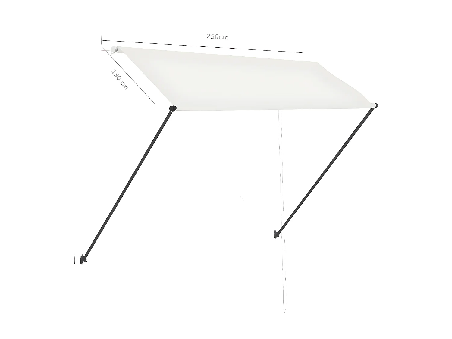 Tenda retrattile con LED 250x150 Crema