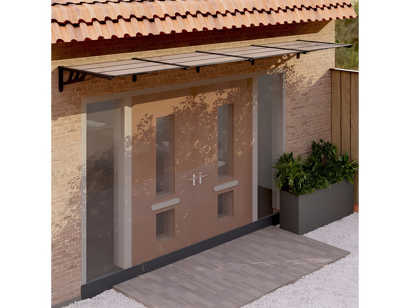 Marquise Pour Porte D'Entrée En Polycarbonate Auvent Avant-Toît