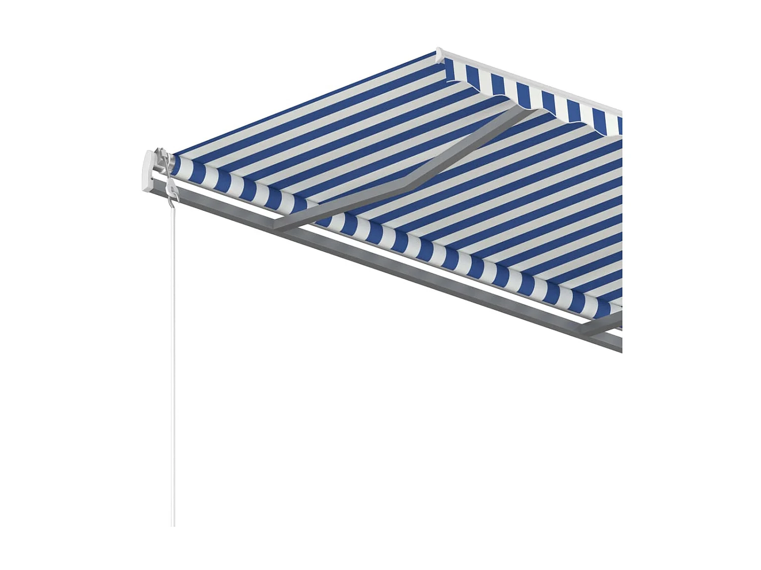 Uitschuifbare luifel met 4x3 palen Blauw en wit