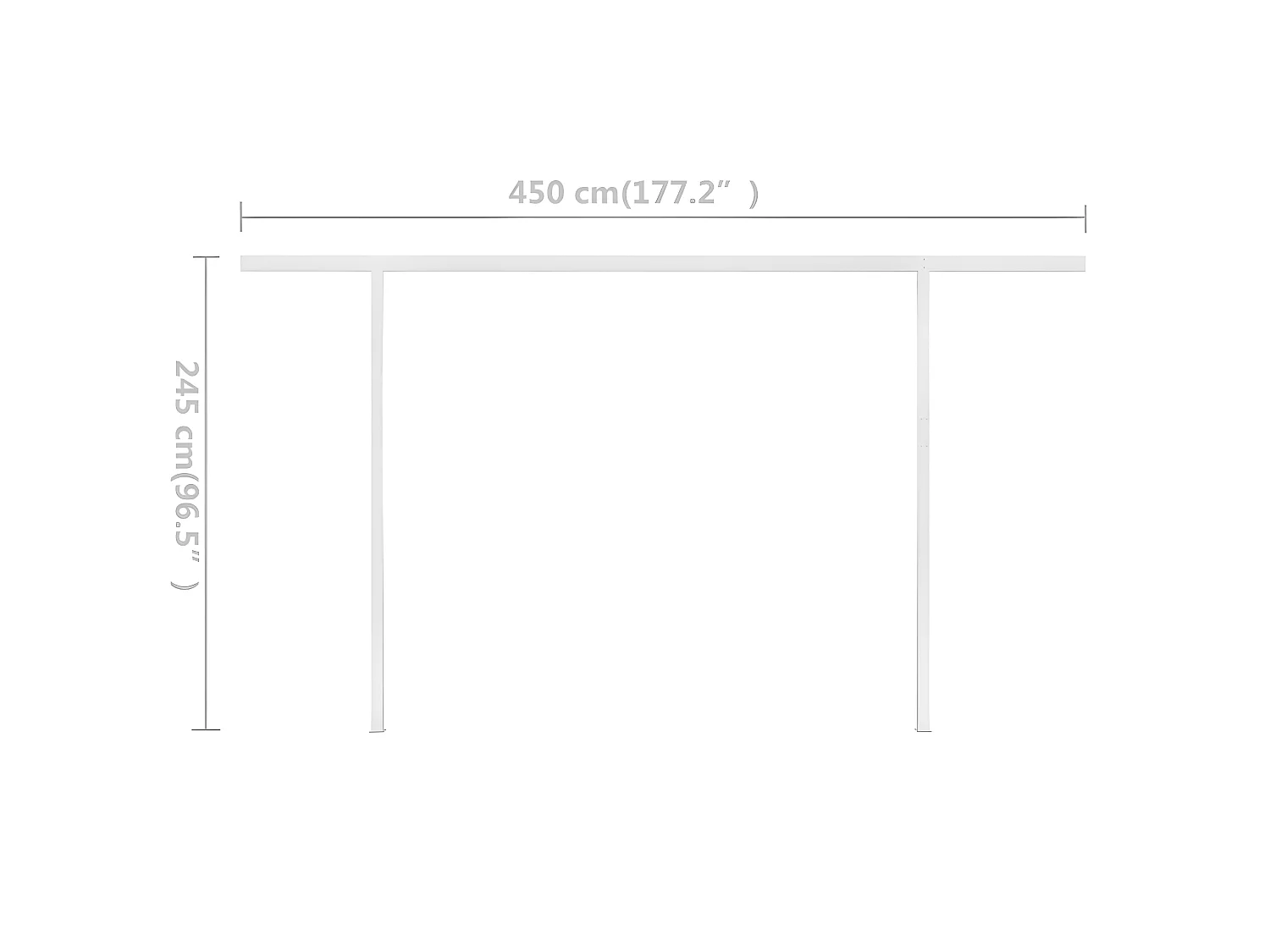 Uitschuifbare luifel met 4x3 palen Blauw en wit