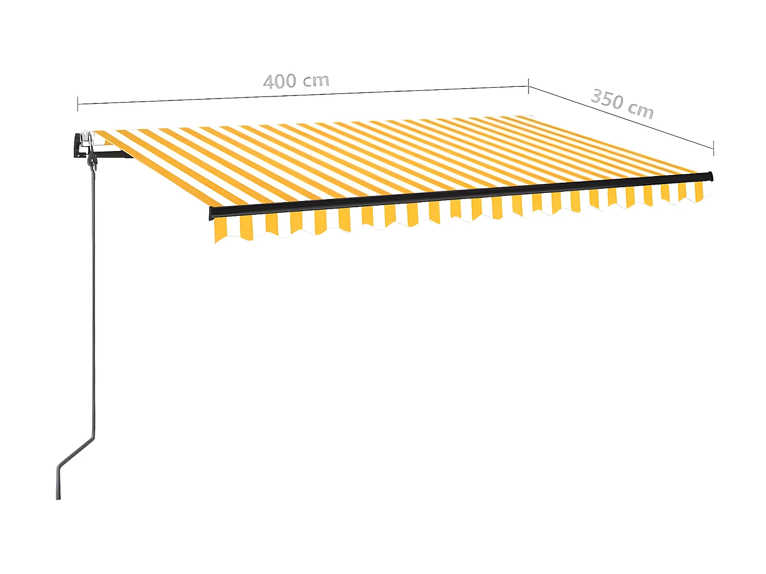 Tenda retrattile automatica 400x350 Gialla e bianca