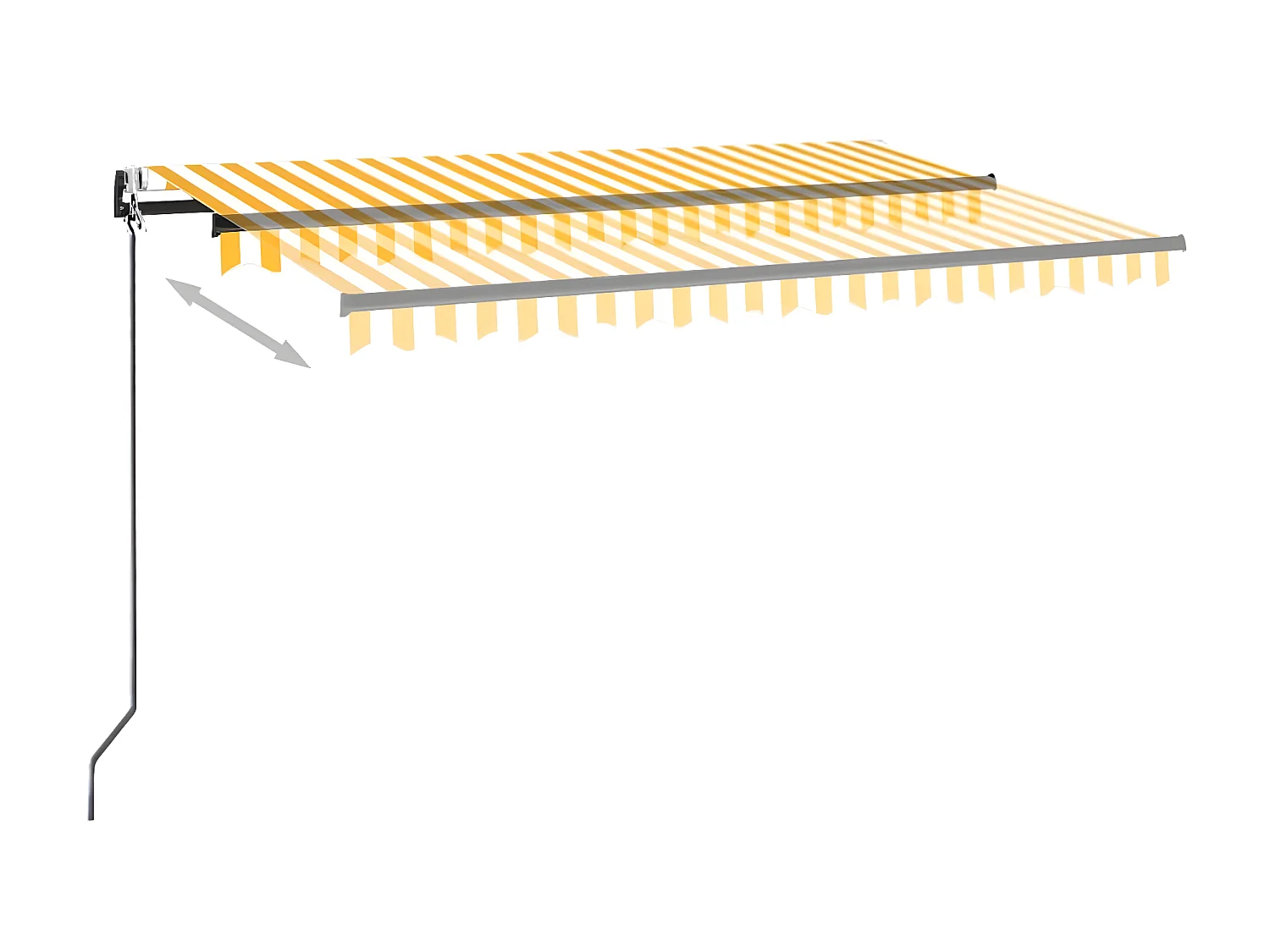 Toldo retrátil automático 400x350 amarelo e branco