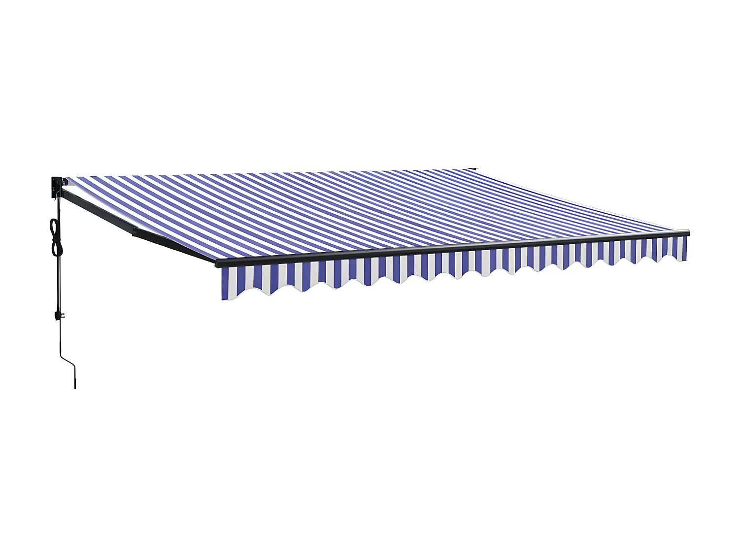 Auvent rétractable automatique bleu et blanc 4x3