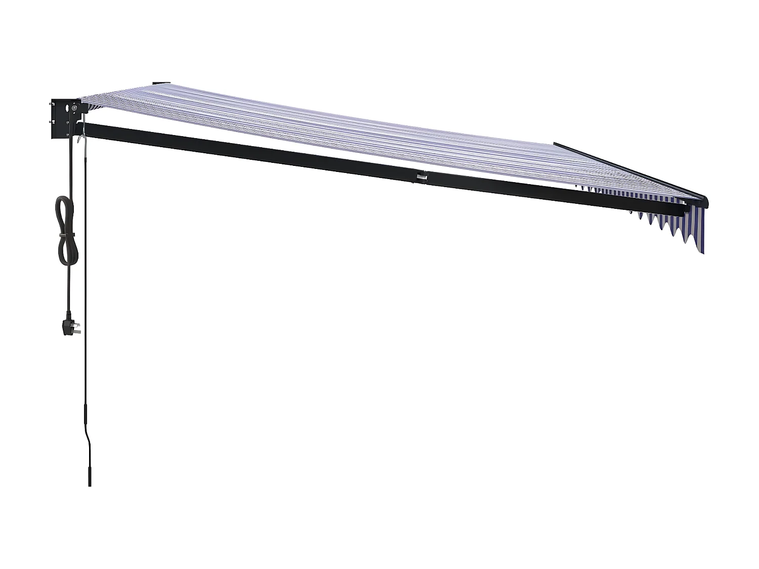 Auvent rétractable automatique bleu et blanc 4x3