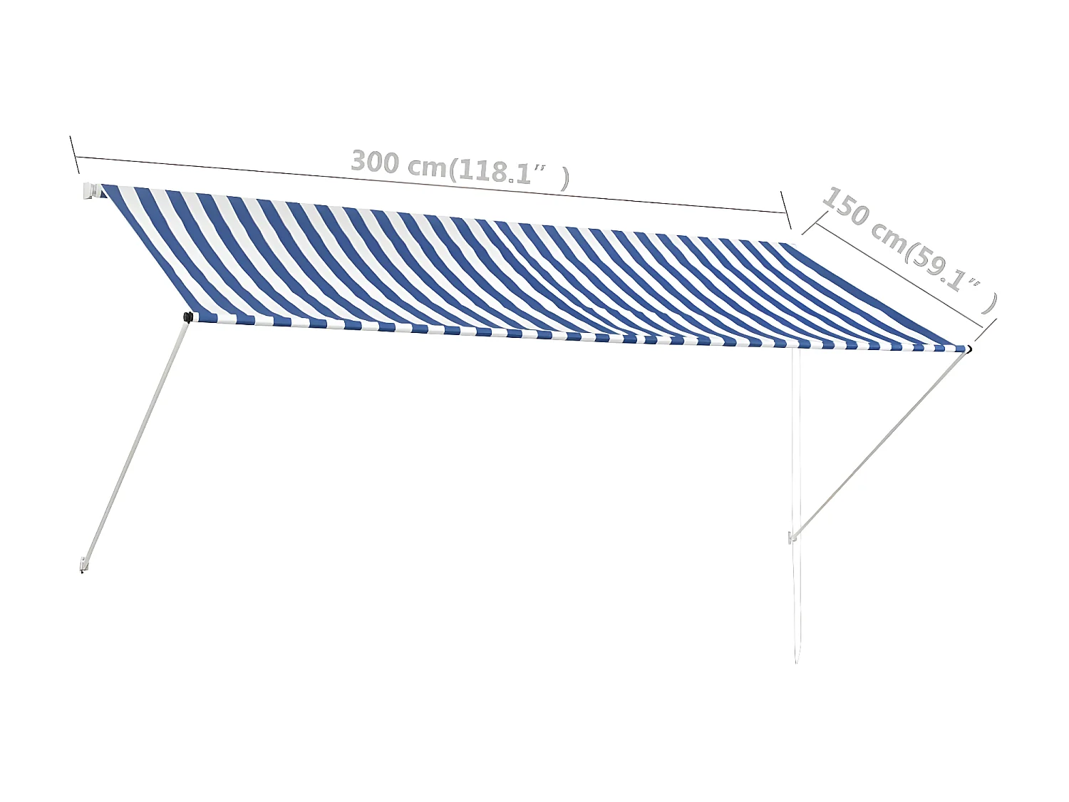 Auvent rétractable 300x150 Bleu et blanc