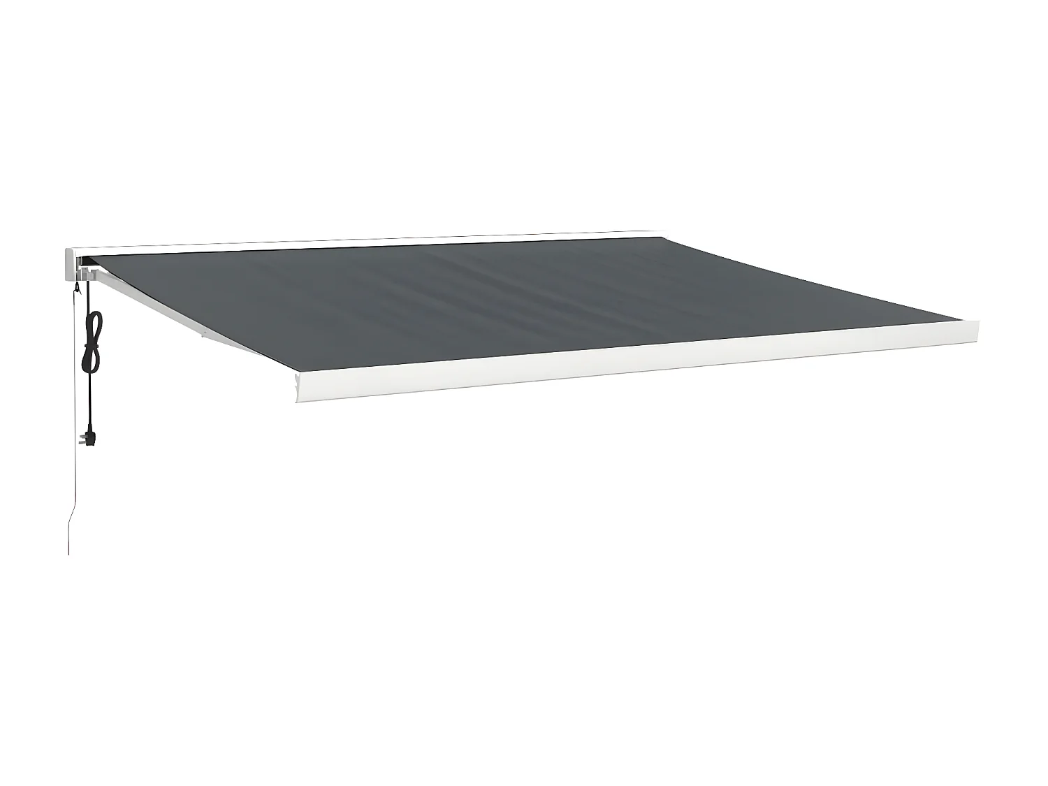 Anthrazitfarbene einziehbare Markise aus 4x3-Stoff und Aluminium