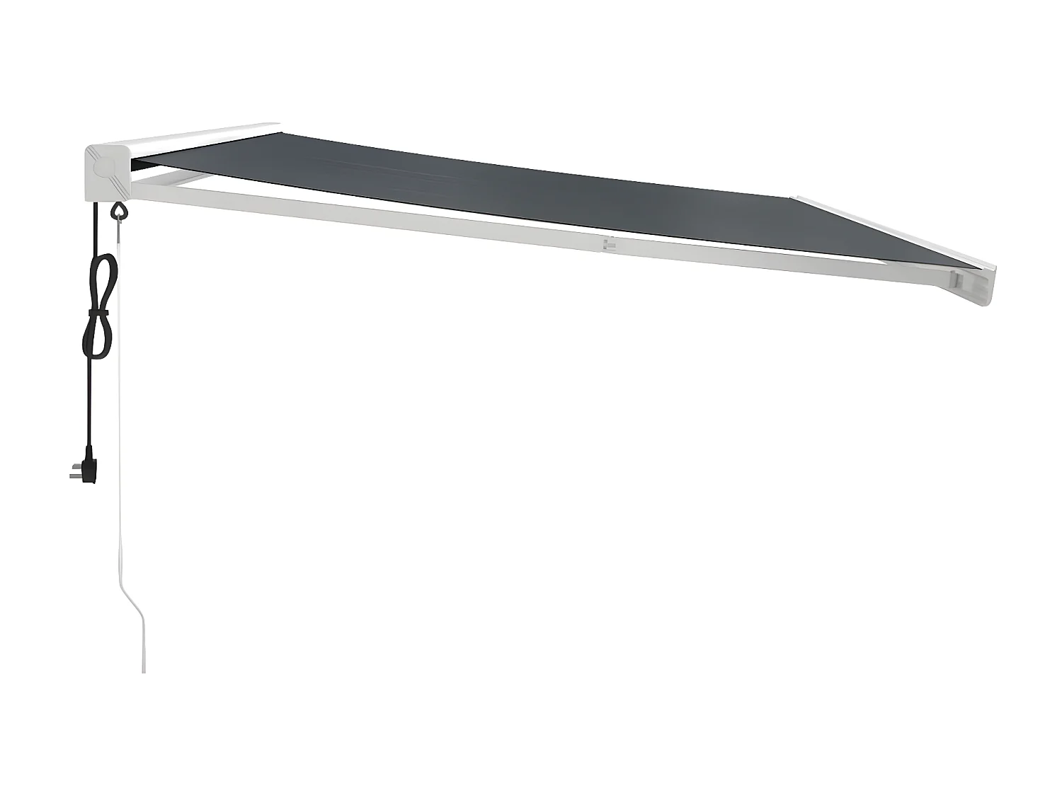 Anthrazitfarbene einziehbare Markise aus 4x3-Stoff und Aluminium