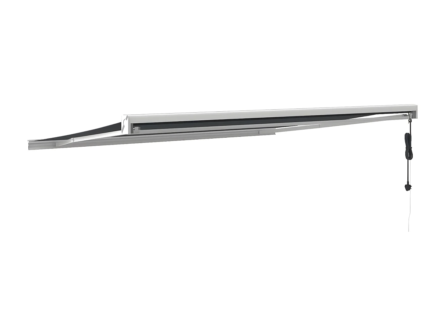 Anthrazitfarbene einziehbare Markise aus 4x3-Stoff und Aluminium