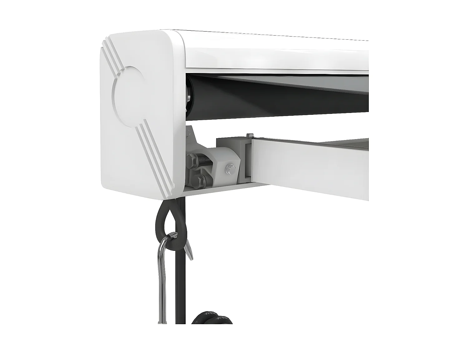 Anthrazitfarbene einziehbare Markise aus 4x3-Stoff und Aluminium