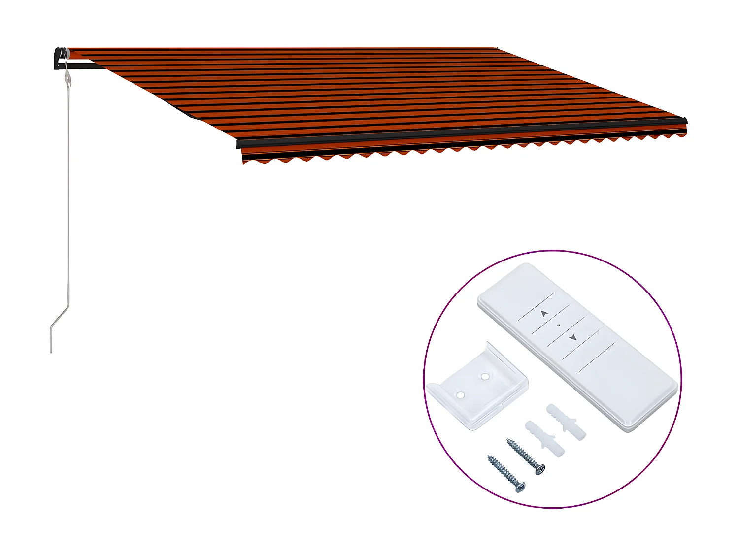 Automatisch uitschuifbaar zonnescherm 600x300 Oranje etarron