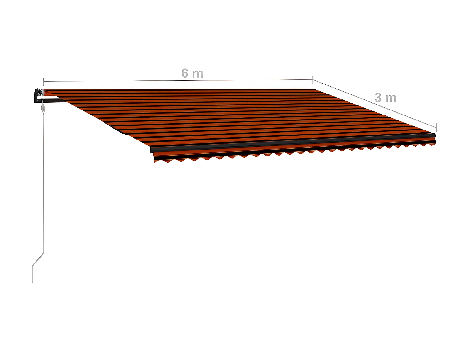 Auvent rétractable automatique 600x300 Orange etarron