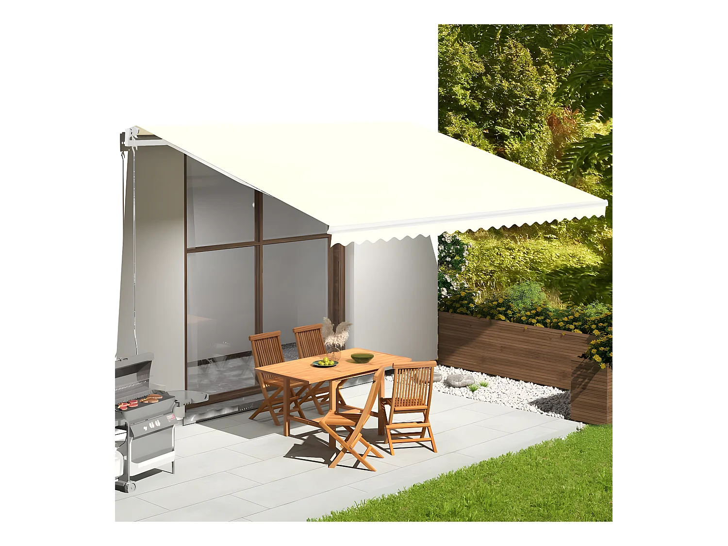 Tissu de remplacement pour auvent Crème 5x3,5