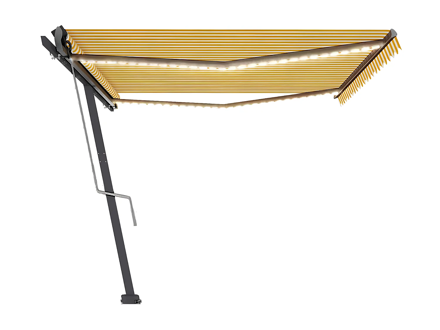 Auvent automatique capteur de vent/LED 500x300cm Jaune et blanc