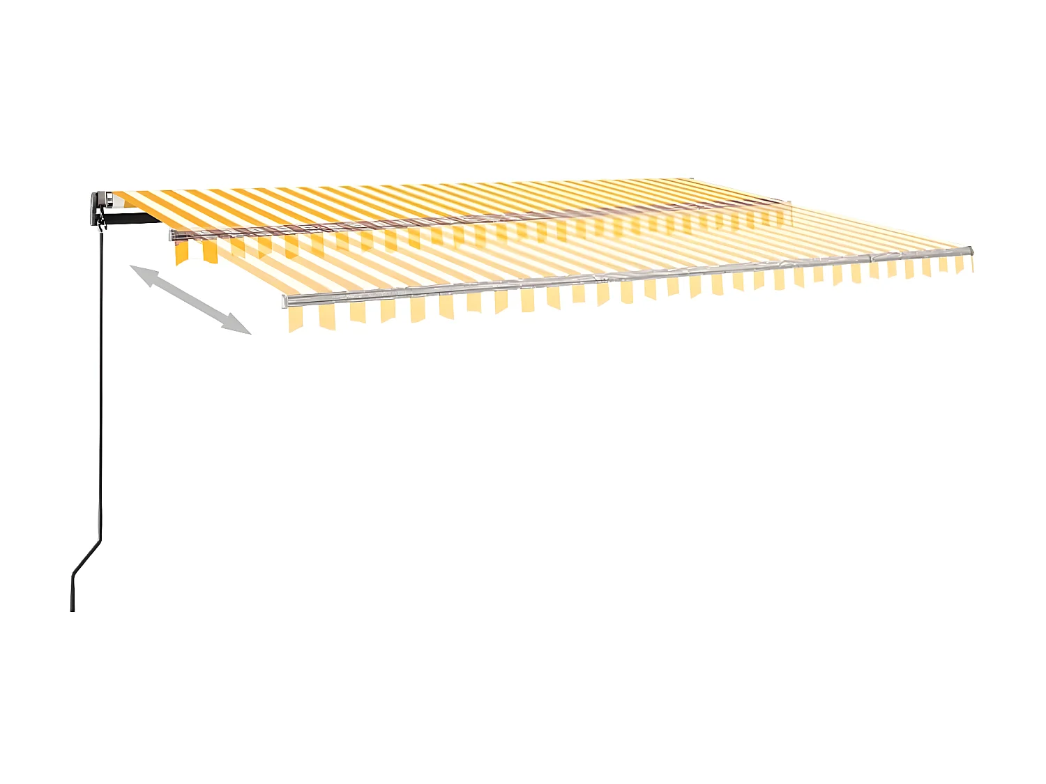 Auvent automatique capteur de vent/LED 500x300cm Jaune et blanc