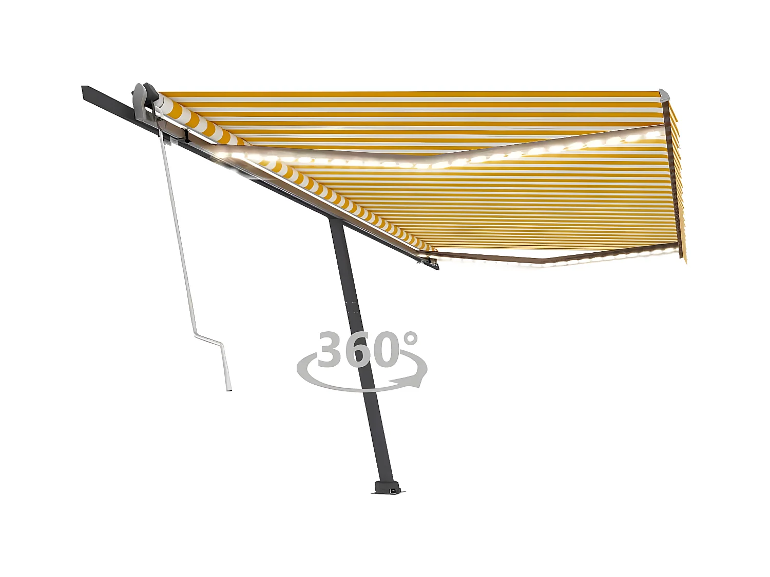 Auvent automatique capteur de vent/LED 500x300cm Jaune et blanc