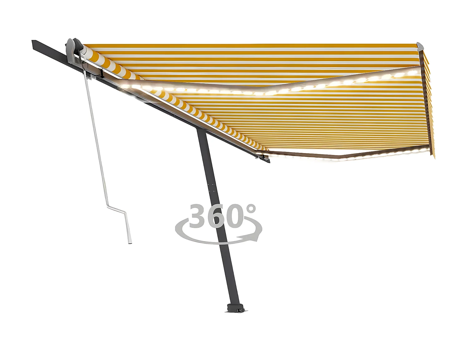 Automatische luifel windsensor/LED 500x300cm Geel en wit