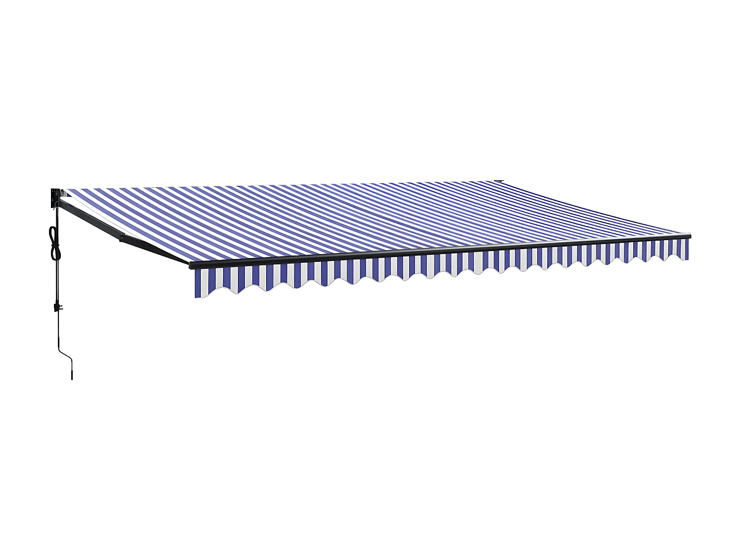 Auvent rétractable automatique bleu et blanc 5x3