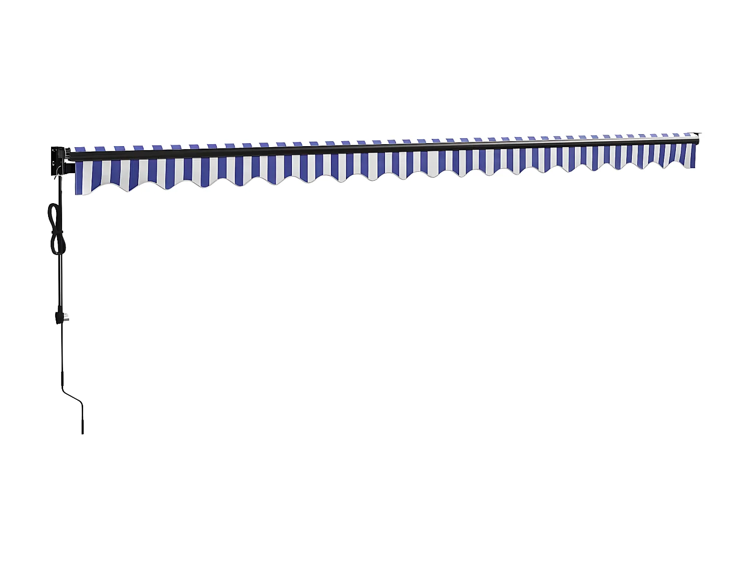 Auvent rétractable automatique bleu et blanc 5x3