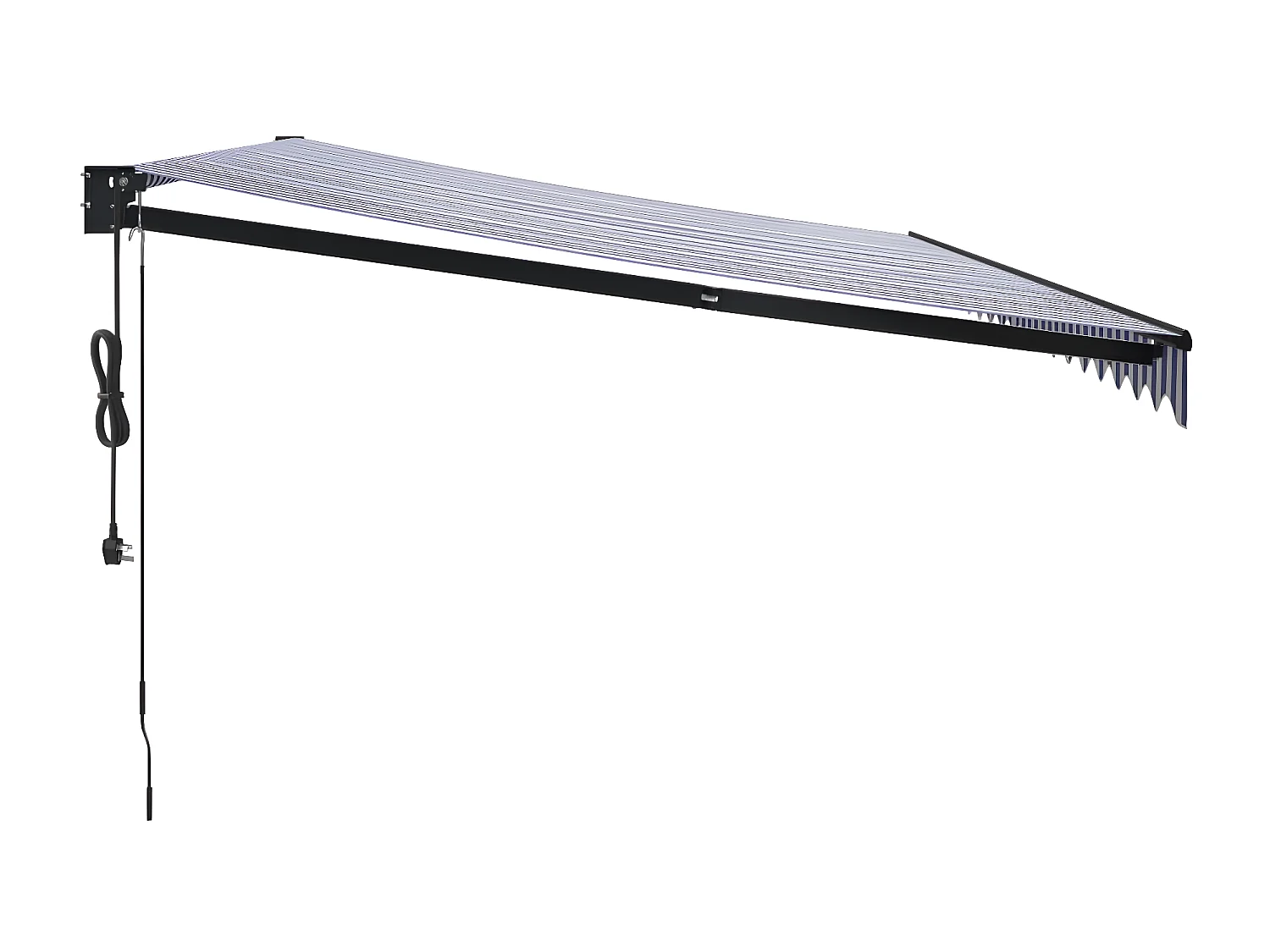 Auvent rétractable automatique bleu et blanc 5x3