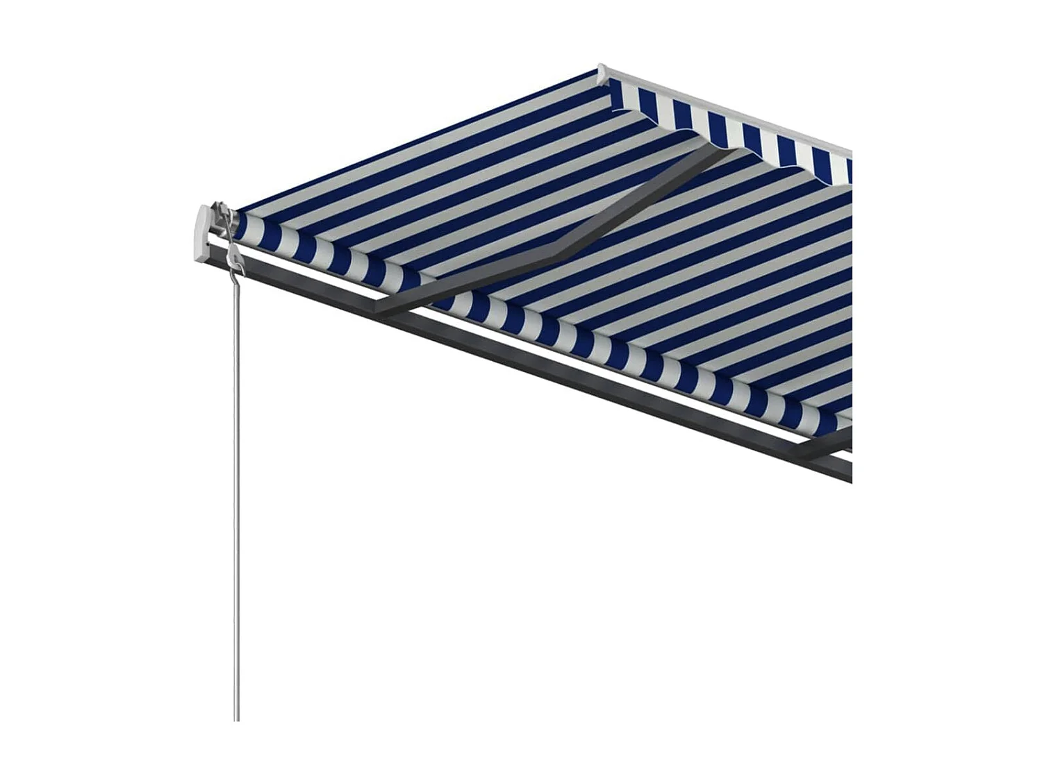 Auvent rétractable automatique et poteaux 3x2,5 Bleu et blanc