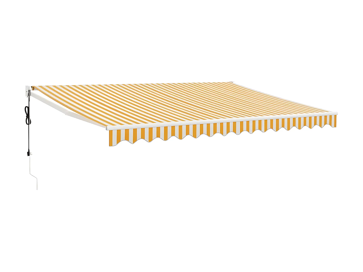 Toldo retrátil automático amarelo e branco 4,5x3