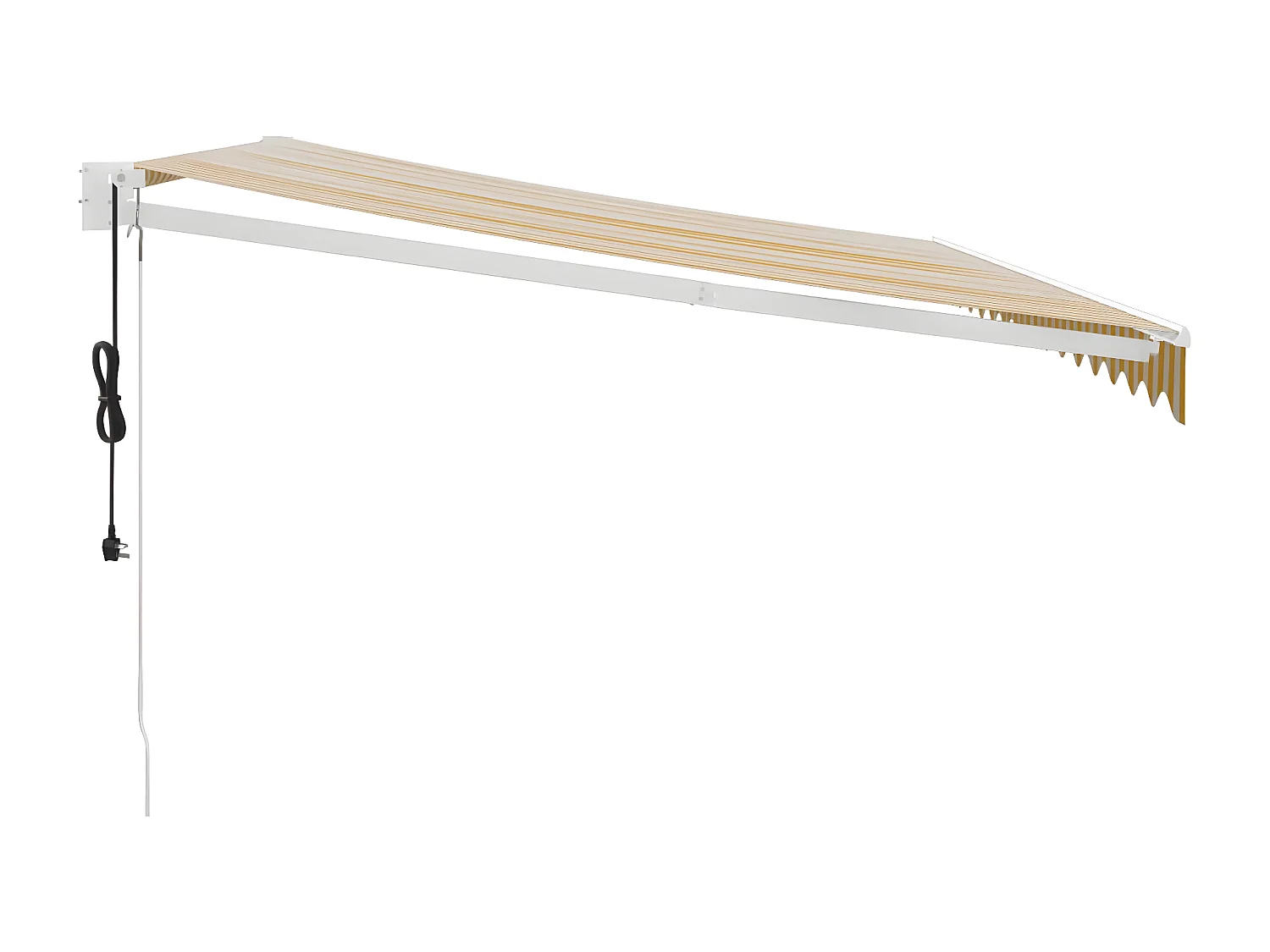 Toldo retrátil automático amarelo e branco 4,5x3