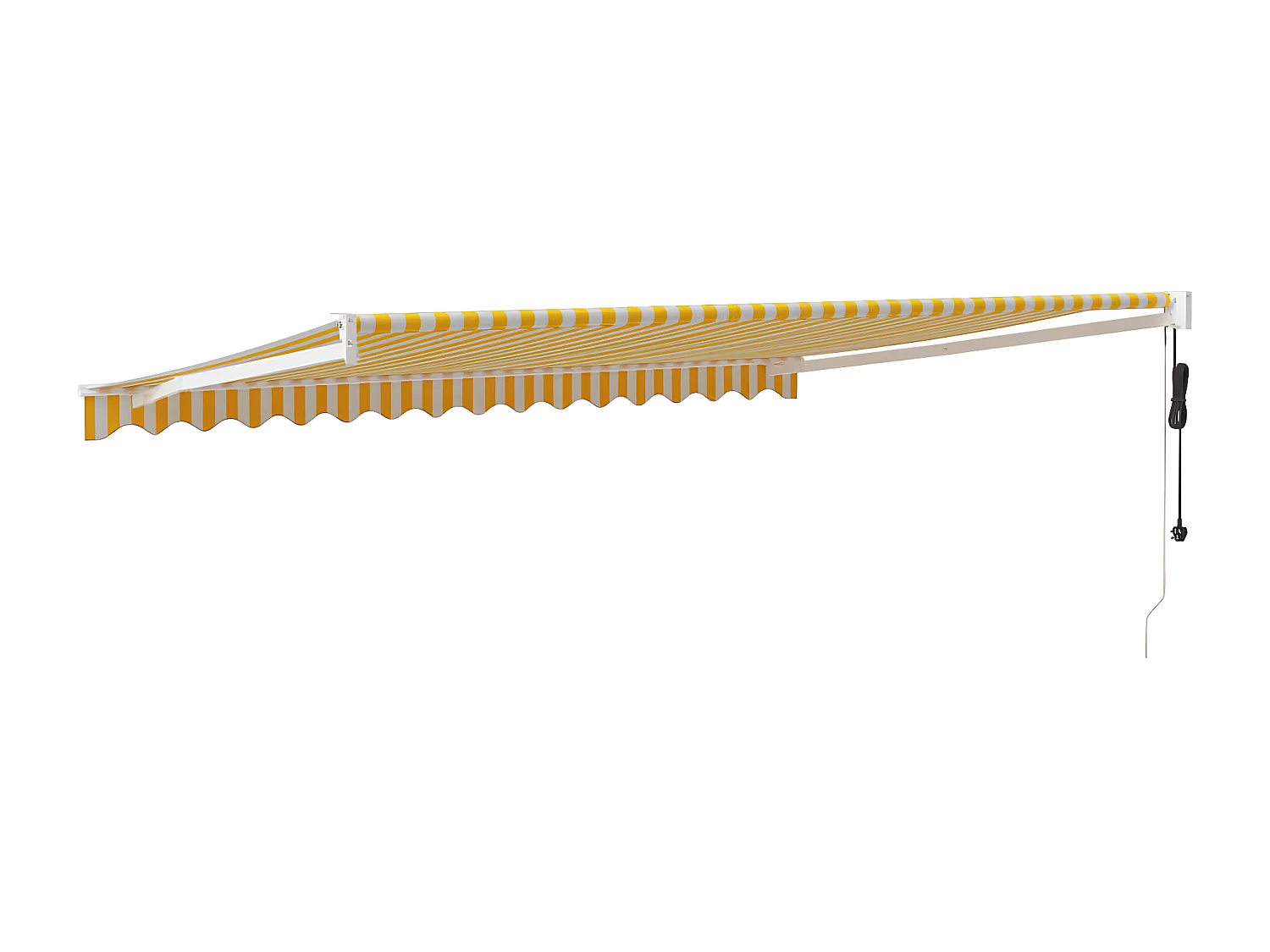 Toldo retrátil automático amarelo e branco 4,5x3