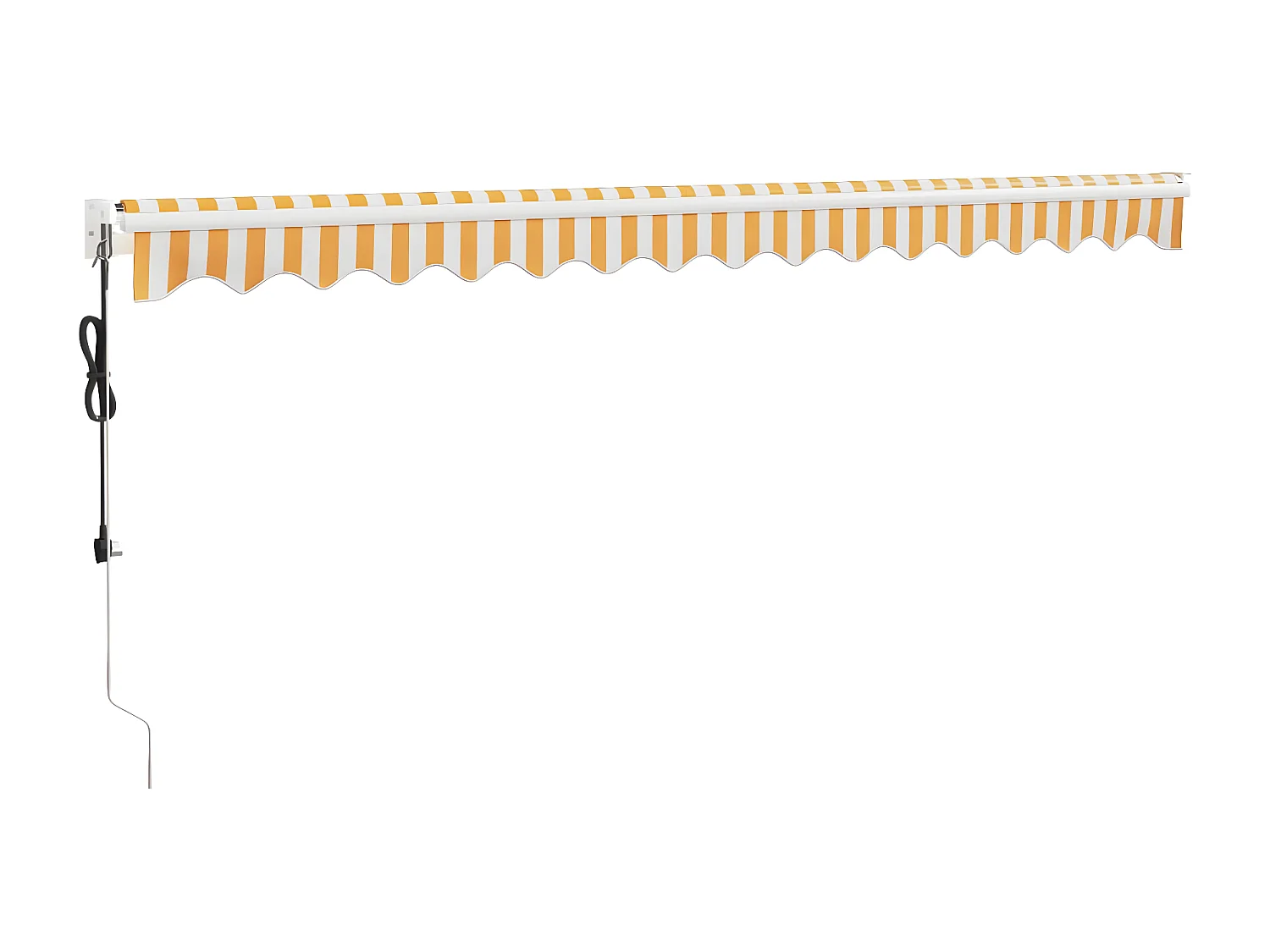 Toldo retrátil automático amarelo e branco 4,5x3