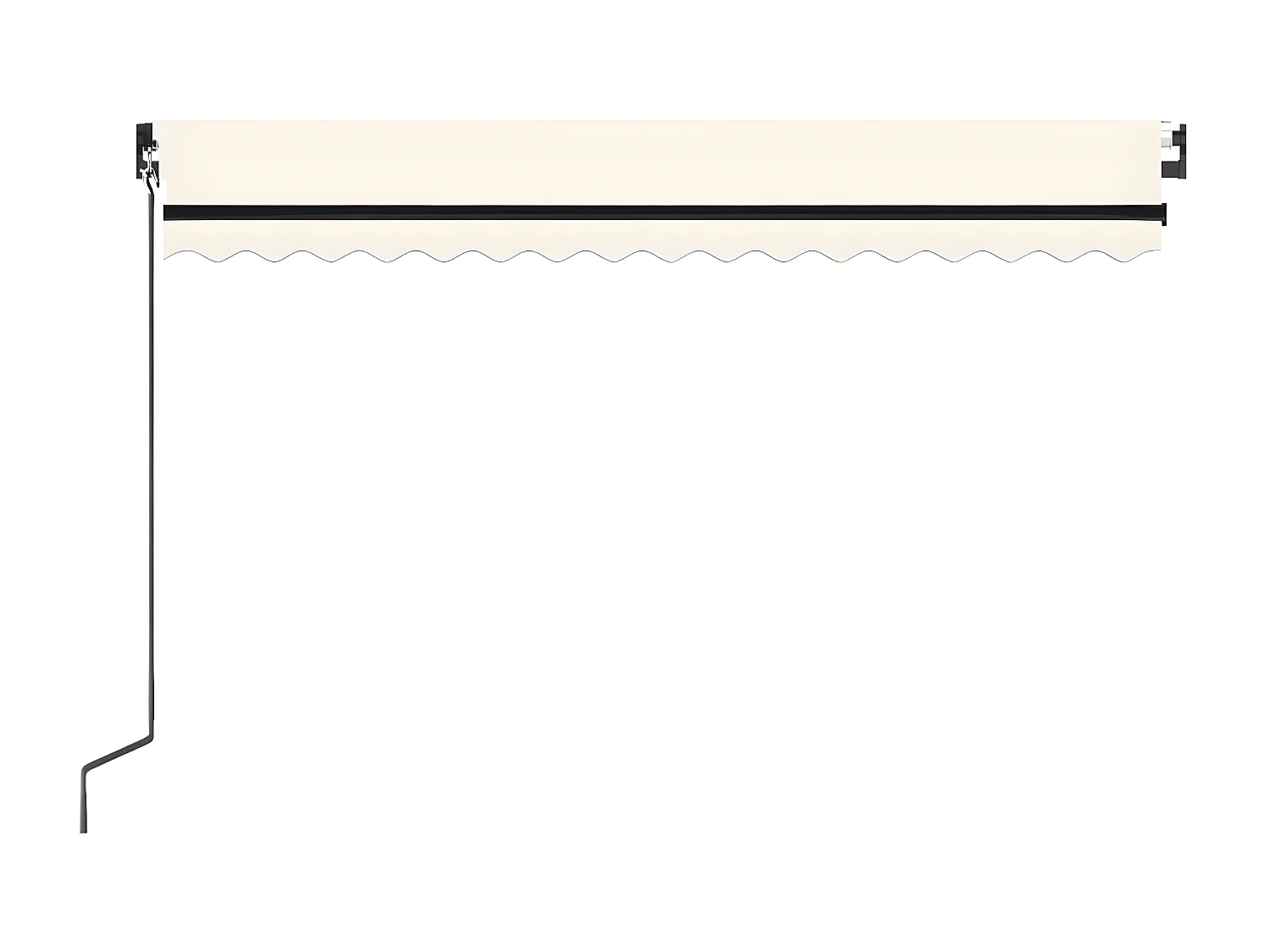 Uitschuifbaar zonnescherm met LED 450x300 Crème