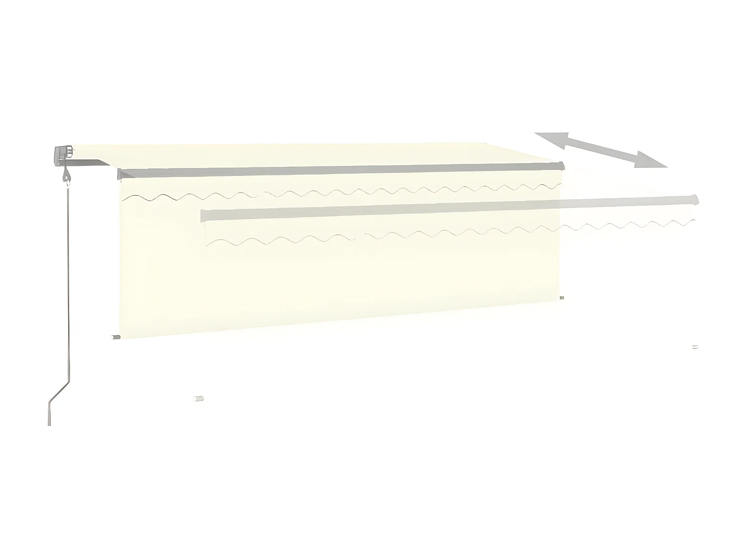 Auvent automatique store capteur de vent LED 4,5x3 Crème