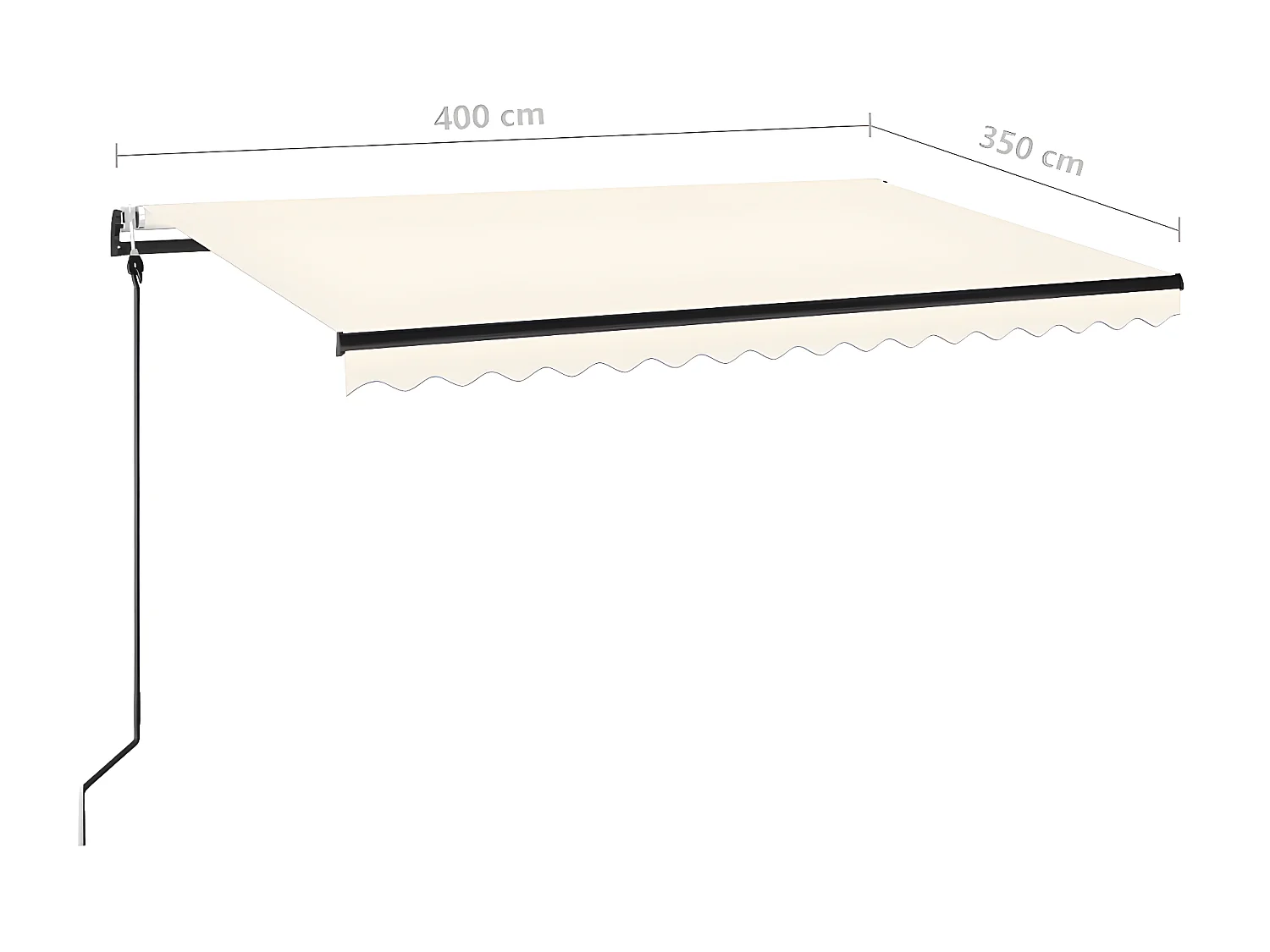 Auvent automatique avec capteur de vent et LED 400x350 Crème