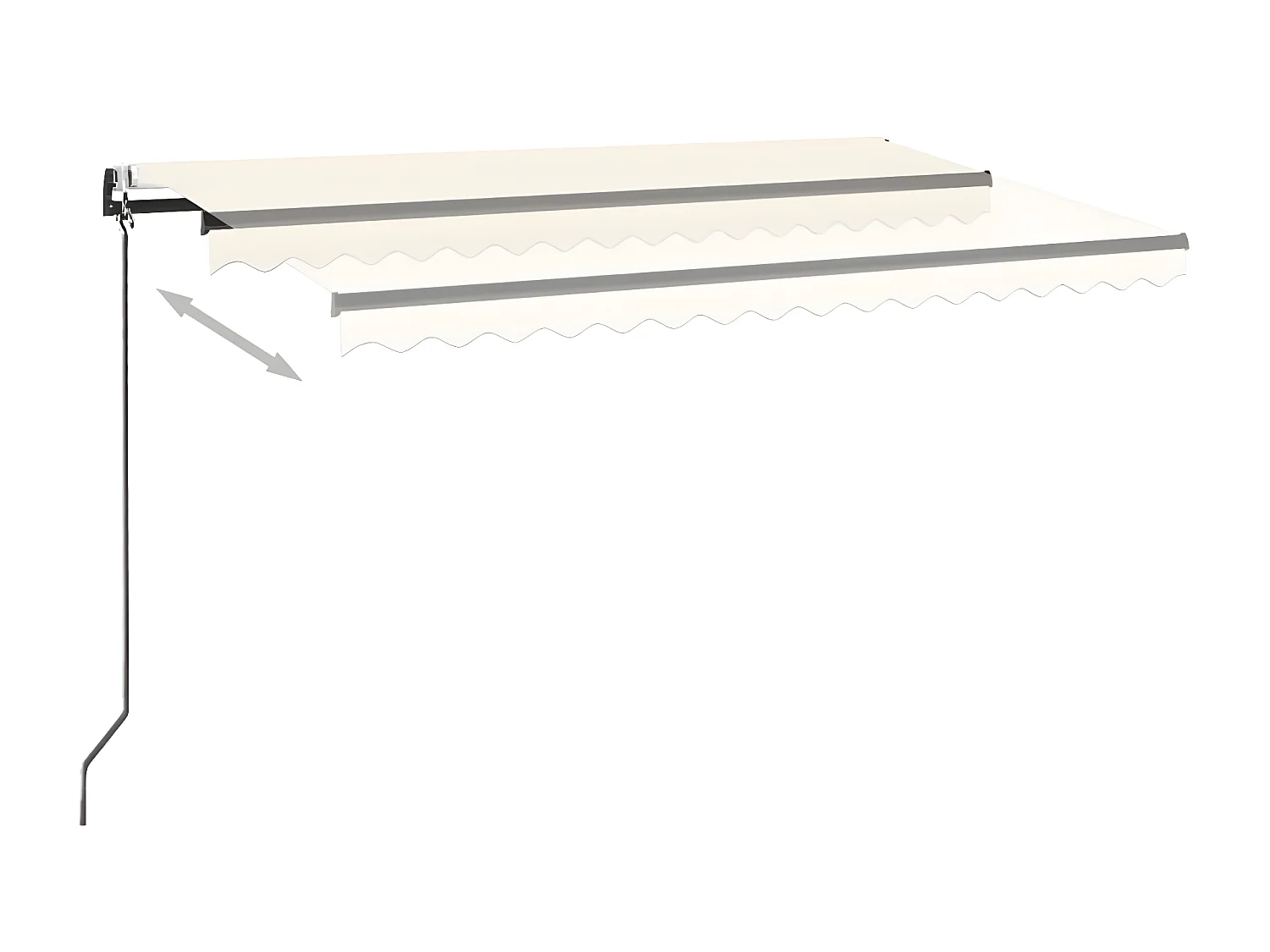 Auvent automatique avec capteur de vent et LED 400x350 Crème