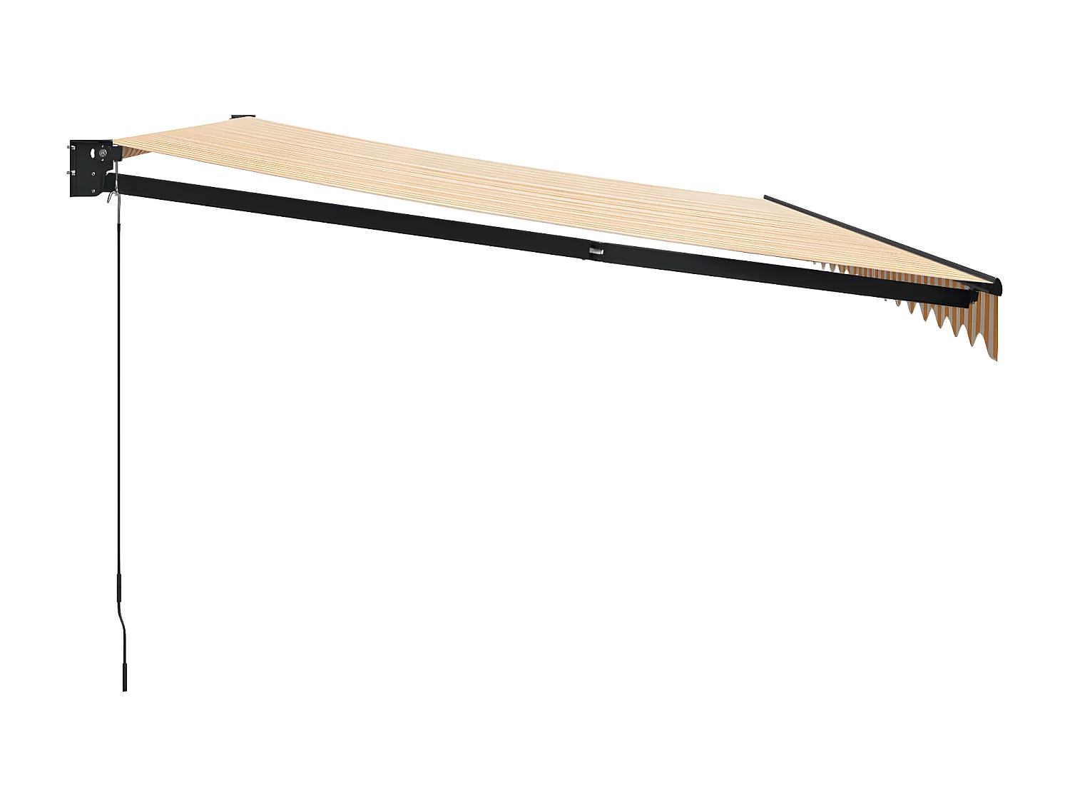 Auvent rétractable jaune et blanc 5x3 tissu et aluminium