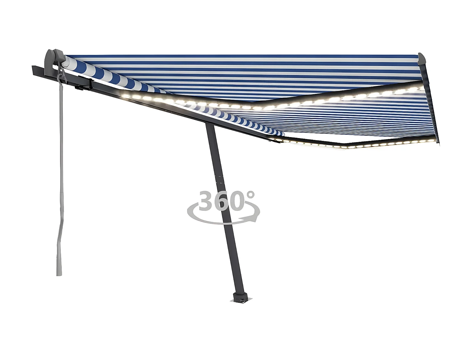 Toldo automático sensor viento/LED 400x300 Azul y blanco