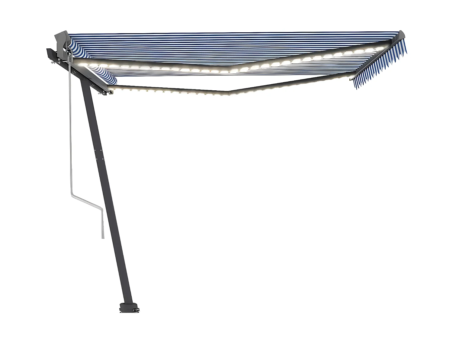 Toldo automático sensor viento/LED 400x300 Azul y blanco